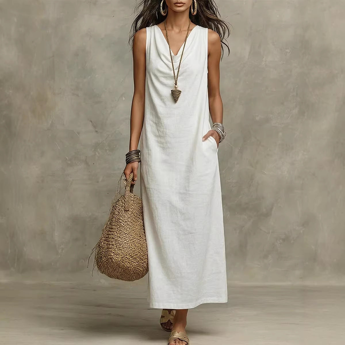 Sleeveless Linen Maxi Dress: Effortless Boho-Chic for Every Occasion