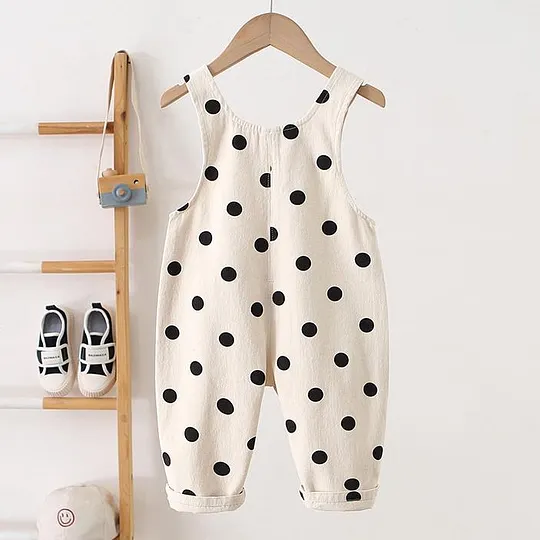 【12M-5Y】Unisex Polka Dot Stylish Overalls