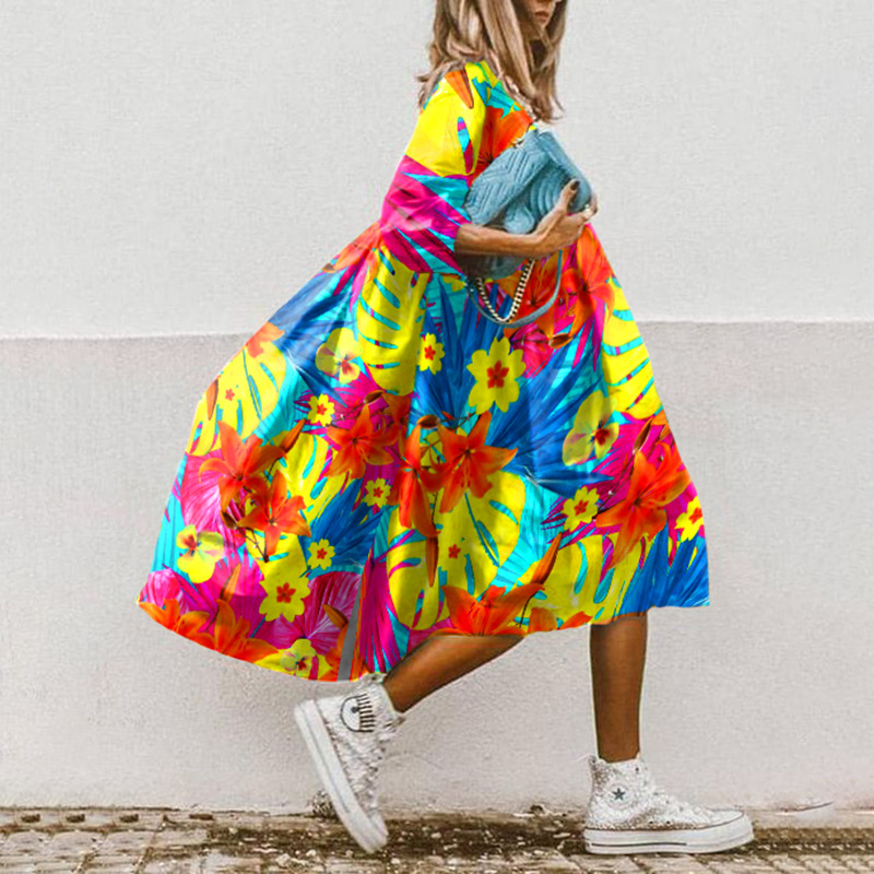 Rotimia Fashion Colorful Print Dress