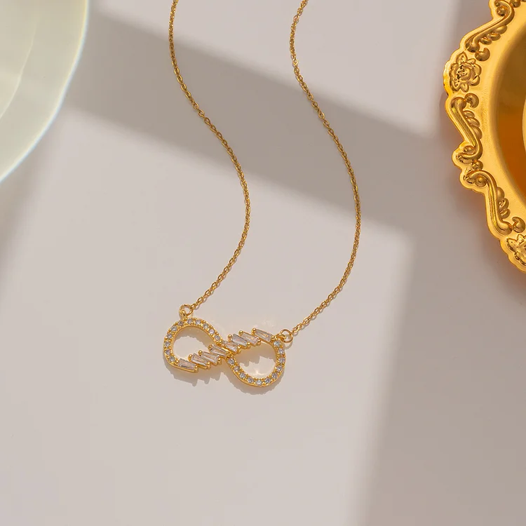  new women;s necklace 8-character love necklace female infinite love heart-shaped necklace collarbone chain gift manufacturer_ ecoleips_old