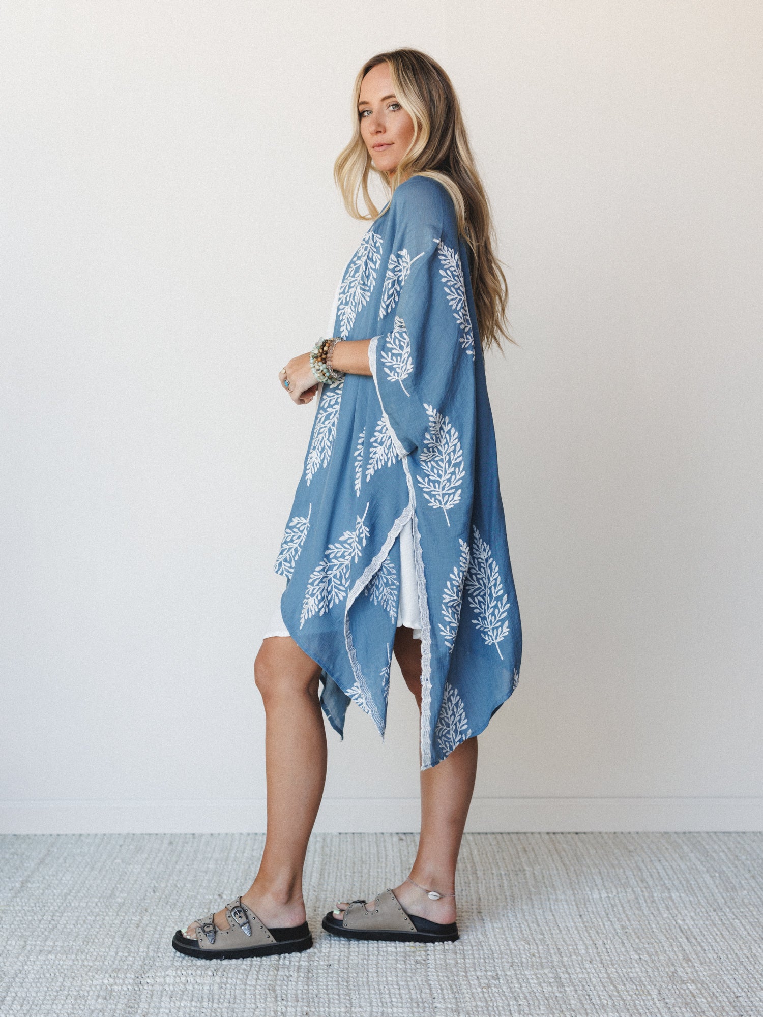 Spring Meadow Kimono - Blue