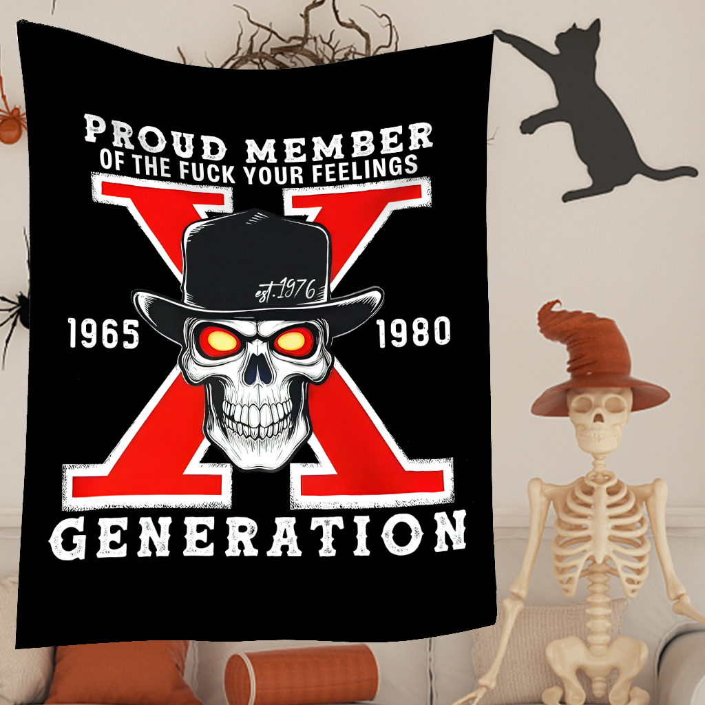 Fuck Your Feeling GEN X Custom EST Personalized Flannel Blanket