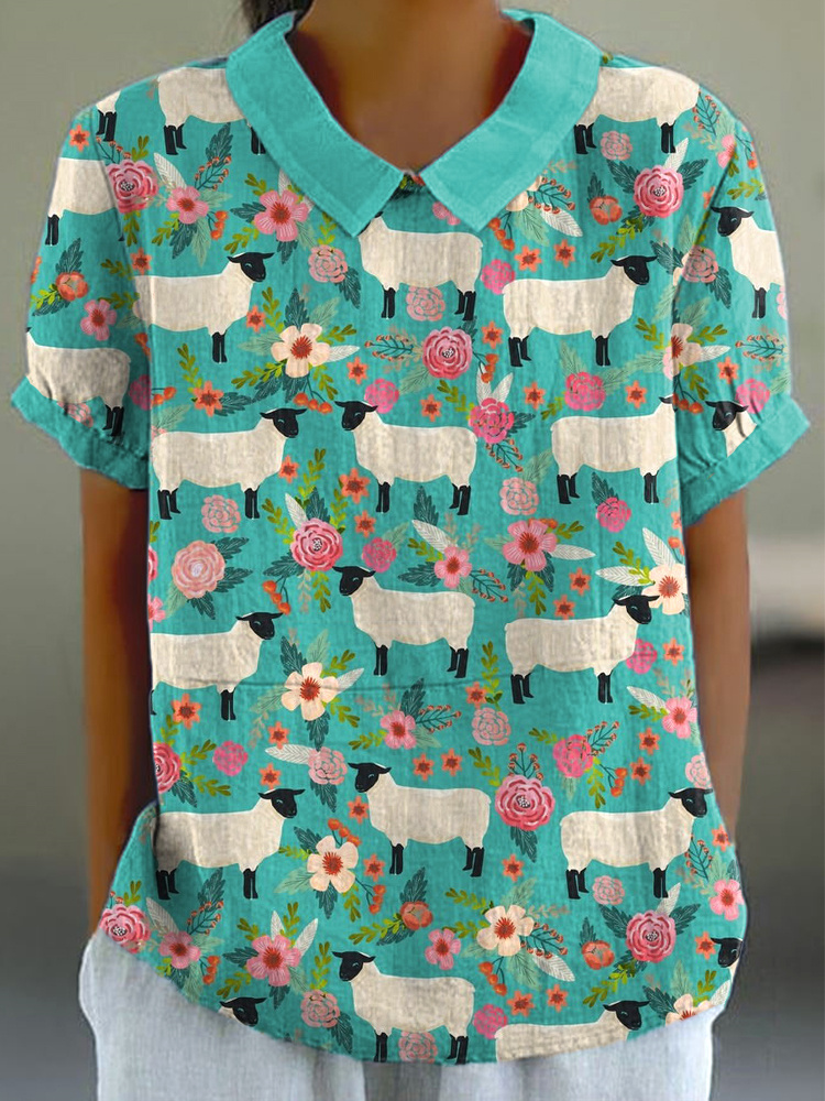 farm-sheep-floral-pattern-linen-blend-casual-shirt