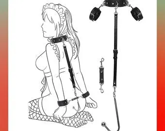 pornhint Pornhint Leather Bondage Set for Couples with Handcuffs Restraints and Collar Stainless Steel Anal Hooks