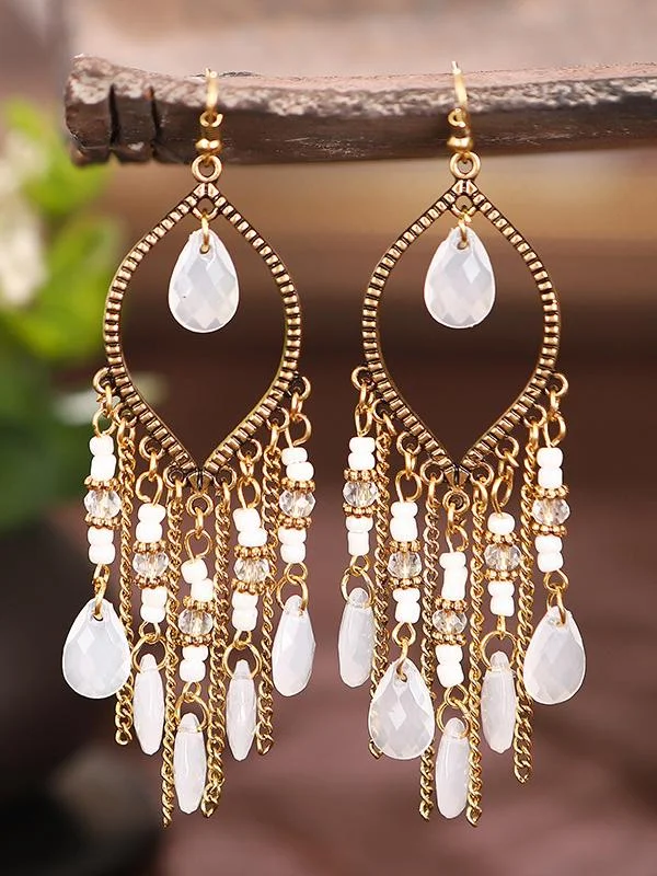 Vintage water drop bohemian chain earrings