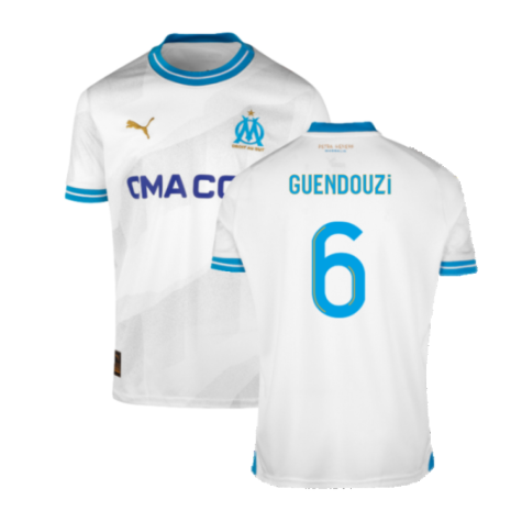 Olympique Marseille Mattéo Guendouzi 6 Home Shirt Kit 2023-2024