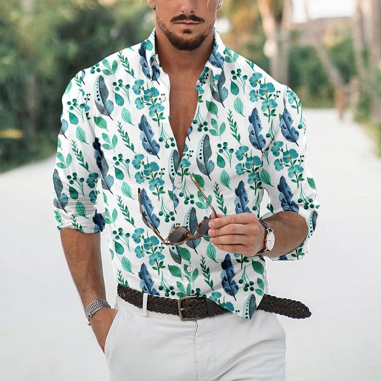 Casual Holiday Pattern Printing Mens Shirt