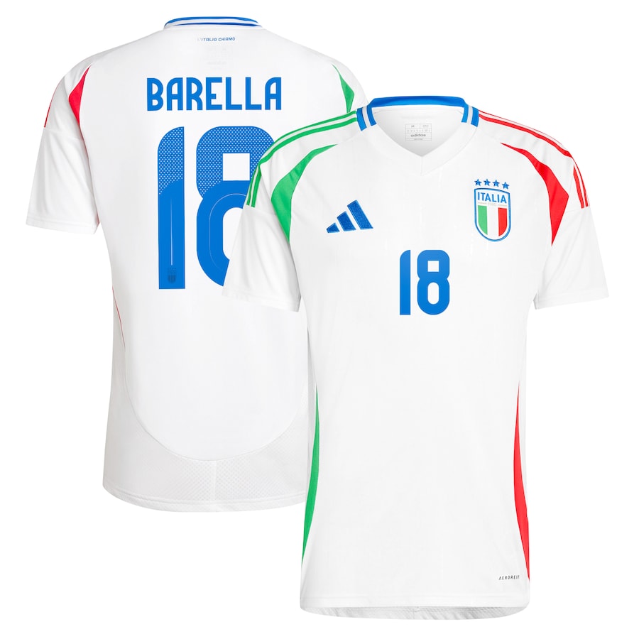 Italien Nicolo Barella 18 Auswärts Trikot EM 2024