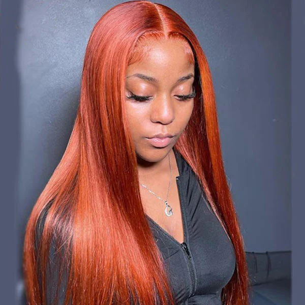 Straight 4X4 Lace Closure Wig  Ginger Wig Glueless Wig Real Hair