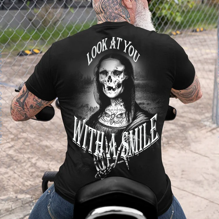 "LOOK AT YOY WITH A SMILE" Fun Print Men's T-Shirt