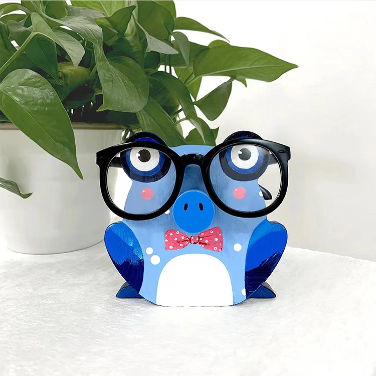 Glasses Holder Stand Gift -  Blue Frog