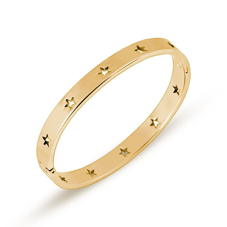 Five-pointed Star Hollow Titanium Steel Buckle Bracelet