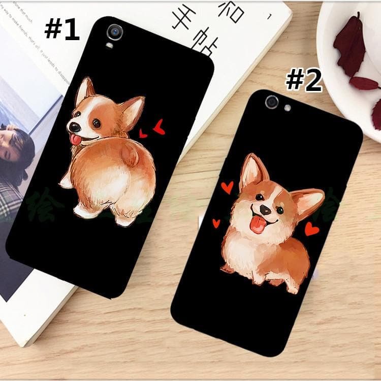 Black Kawaii Corgi Dog Oppo Phone Case SP1811831