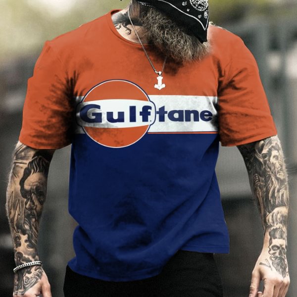 Mens Vintage Gulf Oil Print T-Shirt