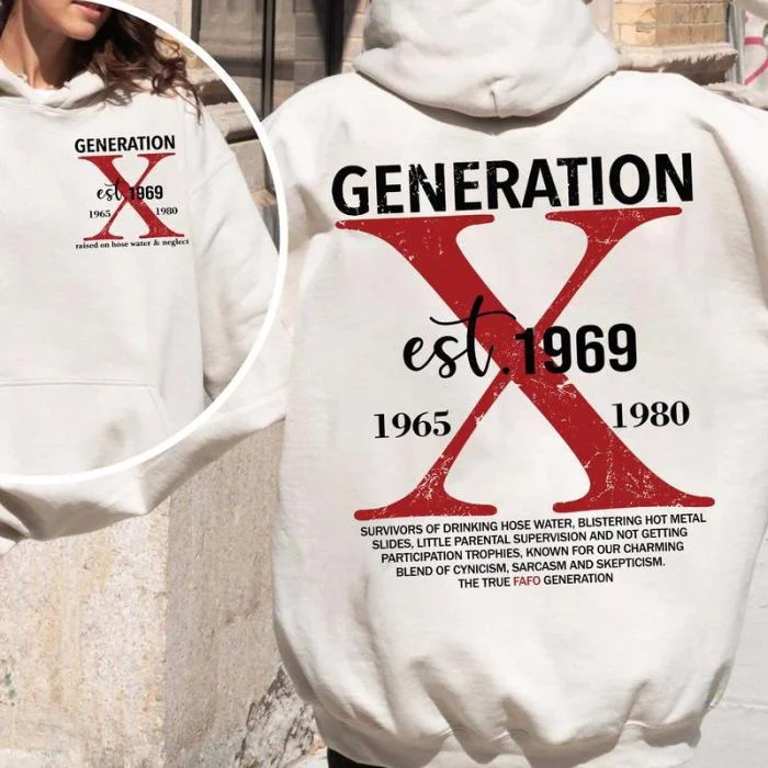 Generation X Est. 1969 Printed Oversized Unisex Hoodie - Devcarry