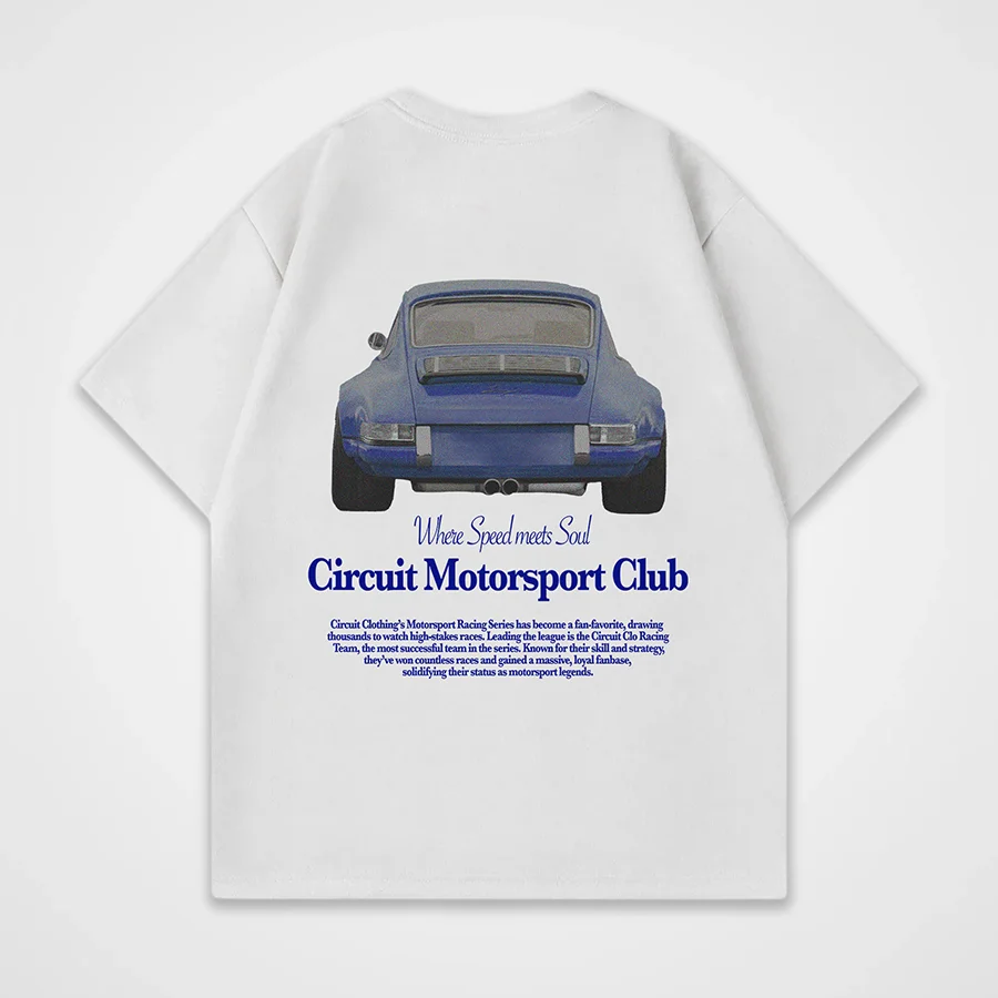 Circuit Motorsport Club Printed Men's Oversized T-shirts - Devcarry