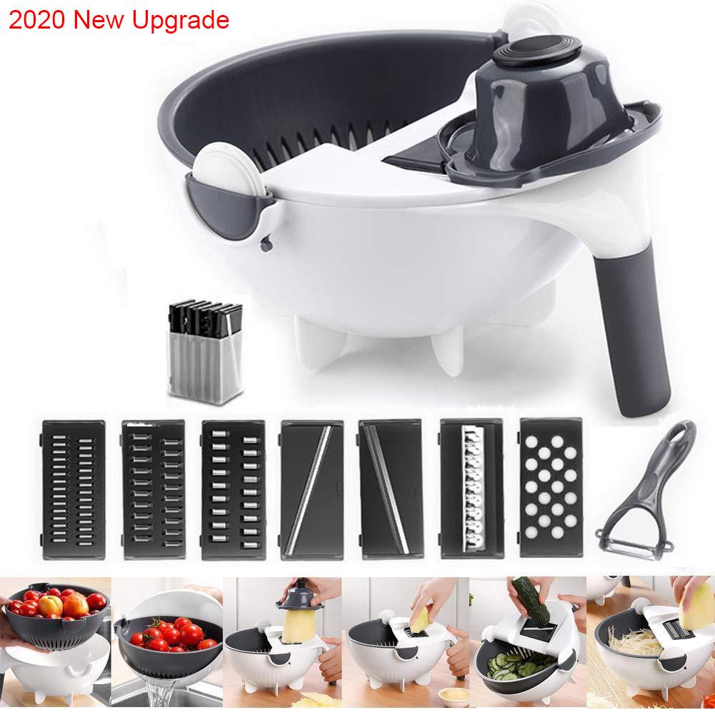 Shop for New 9 in 1 Rotate Vegetable Cutter with Drain Basket