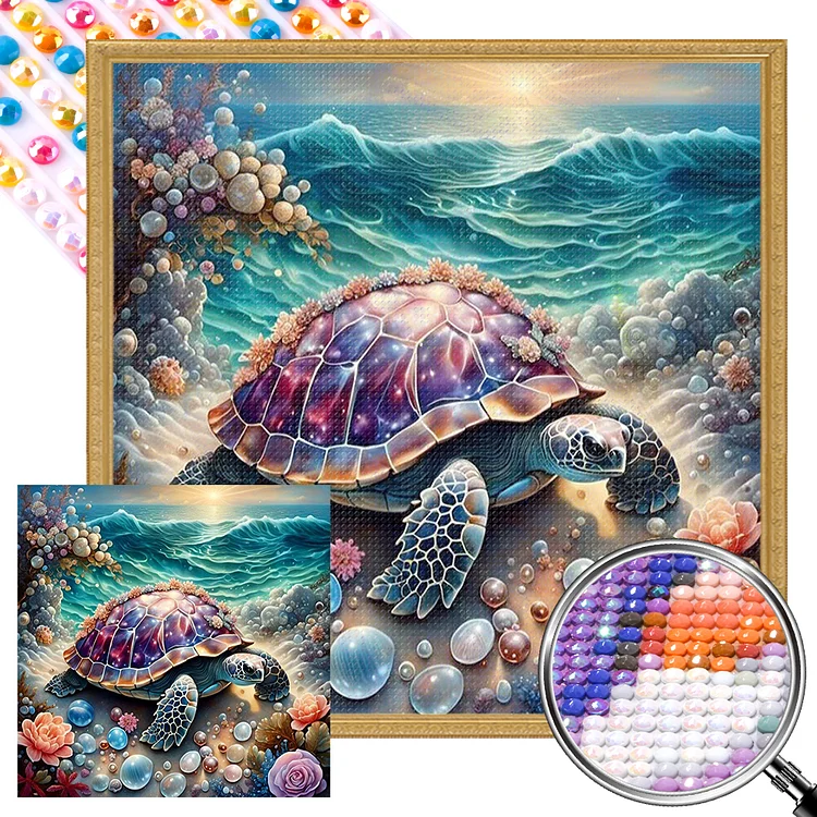 Sea ​​Turtle 40*40CM (Canvas) Full AB Round Drill Diamond Painting gbfke