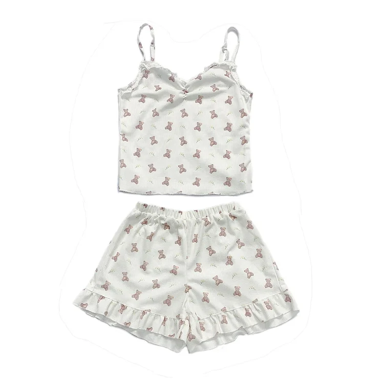 Sweet Cute Homewear Bear Kawaii Pajamas Set SS1913