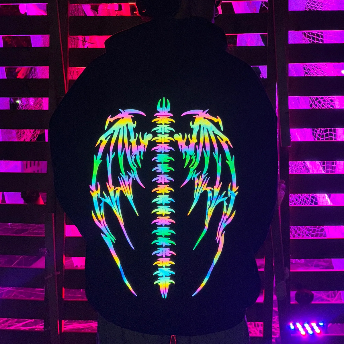 Reflective Laser Motorcycle Street Style Hoodie
