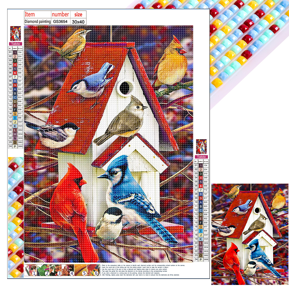 Diamond Painting Cardinals, Full Image - Painting