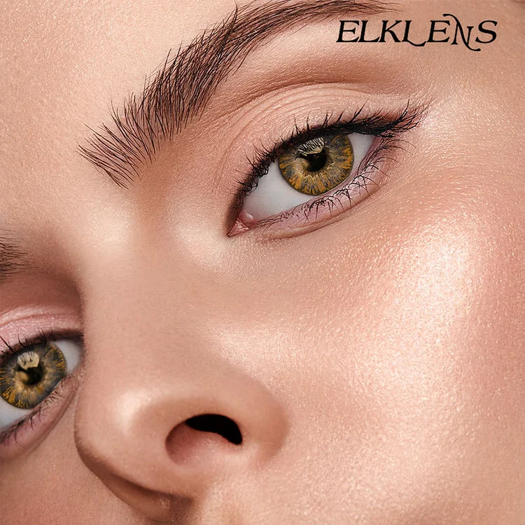 ELKLENS Beach Brown Prescription Colored Contact Lenses
