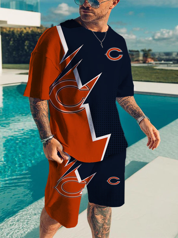 Chicago Bears 2 Piece Summer Top Suits 1/4 Zip Collared Tops