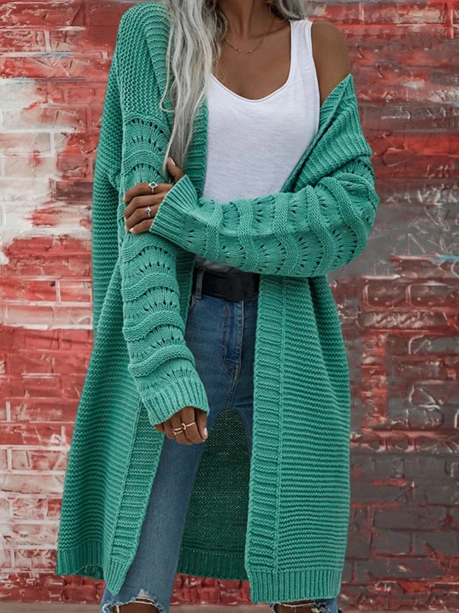 Women Long Sleeve Cardigan Soild Knit Sweaters Coats