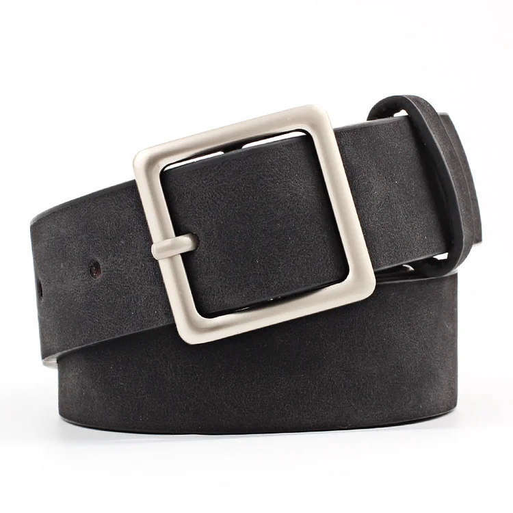 Women Leather Belts For Jeans Luxury Brand Designer Belts Female Square Metal Pin Buckle Belt