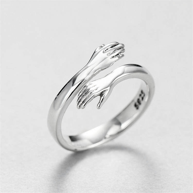 Silver Love Embrace Ring