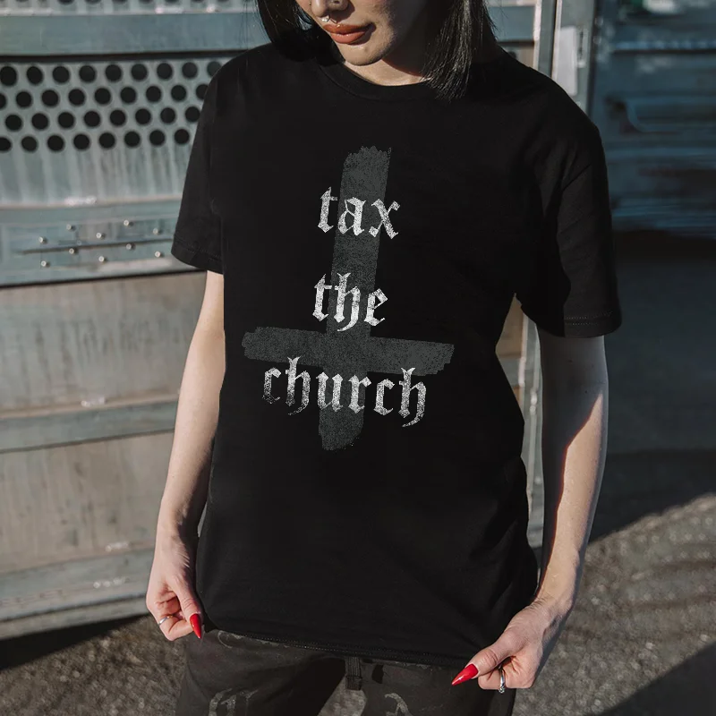 Tax The Church Print Women's T-shirt -  
