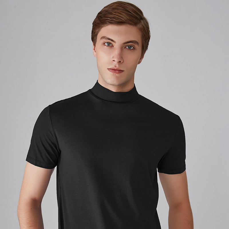 T-shirt Homme à Col Montant Et Manches Courtes - Slim, Respirant, Taille Grande (sans Marque)