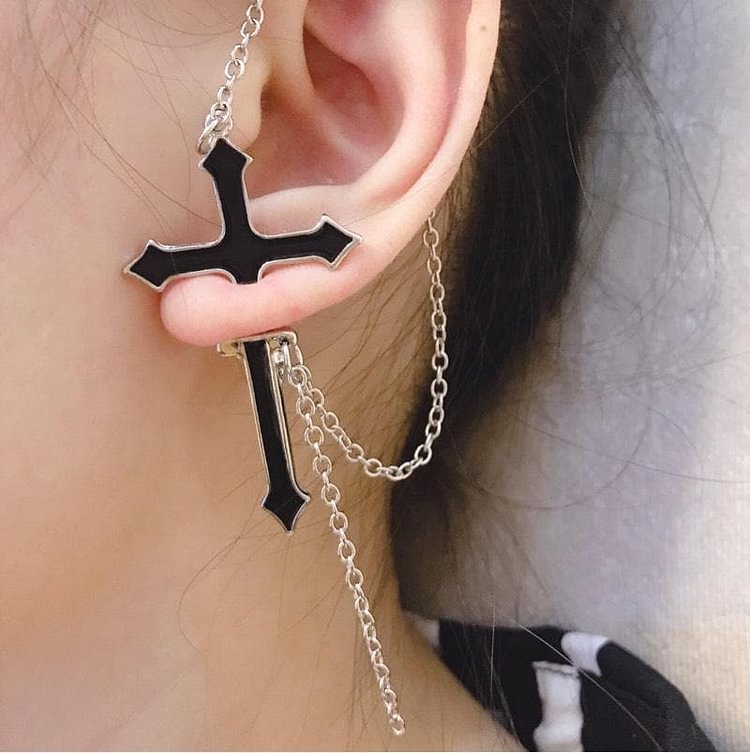 Gothic Cross Earrings SP14301