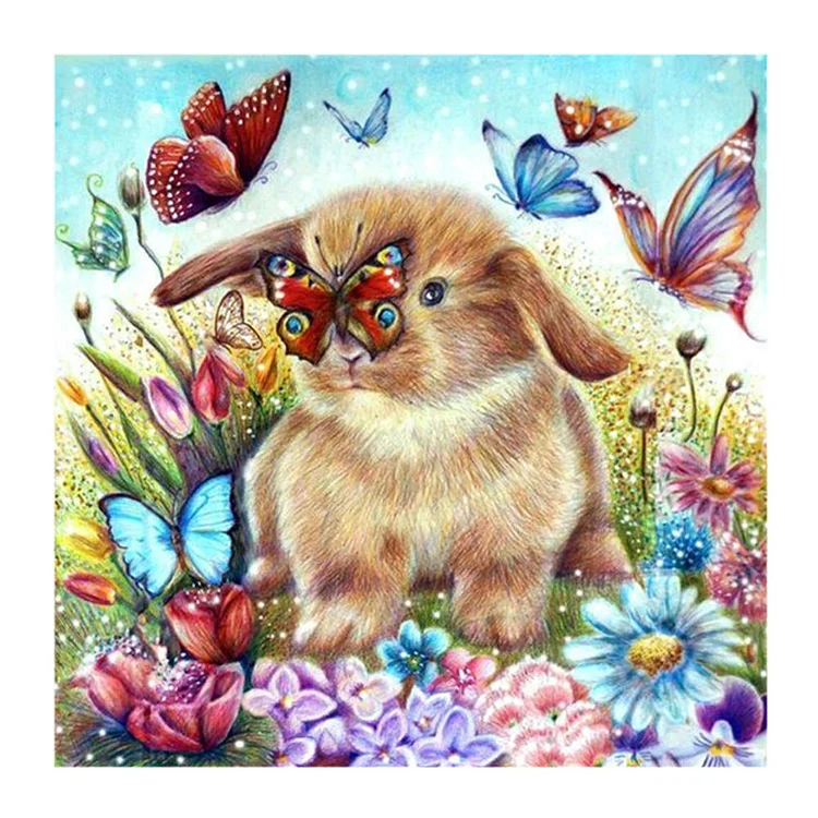 Rabbit Square Drill Diamond Painting 30X30CM(Canvas) gbfke