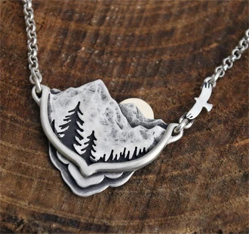 River Valley Water Droplets Sunset Natural Necklace Women's Fashion Pendant Necklace