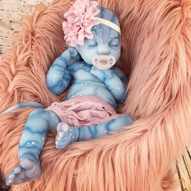  12" & 16" Full Body Silicone Fantasy Blue Reborn Baby Doll with Sleeping Face - Reborndollsshop®-Reborndollsshop®