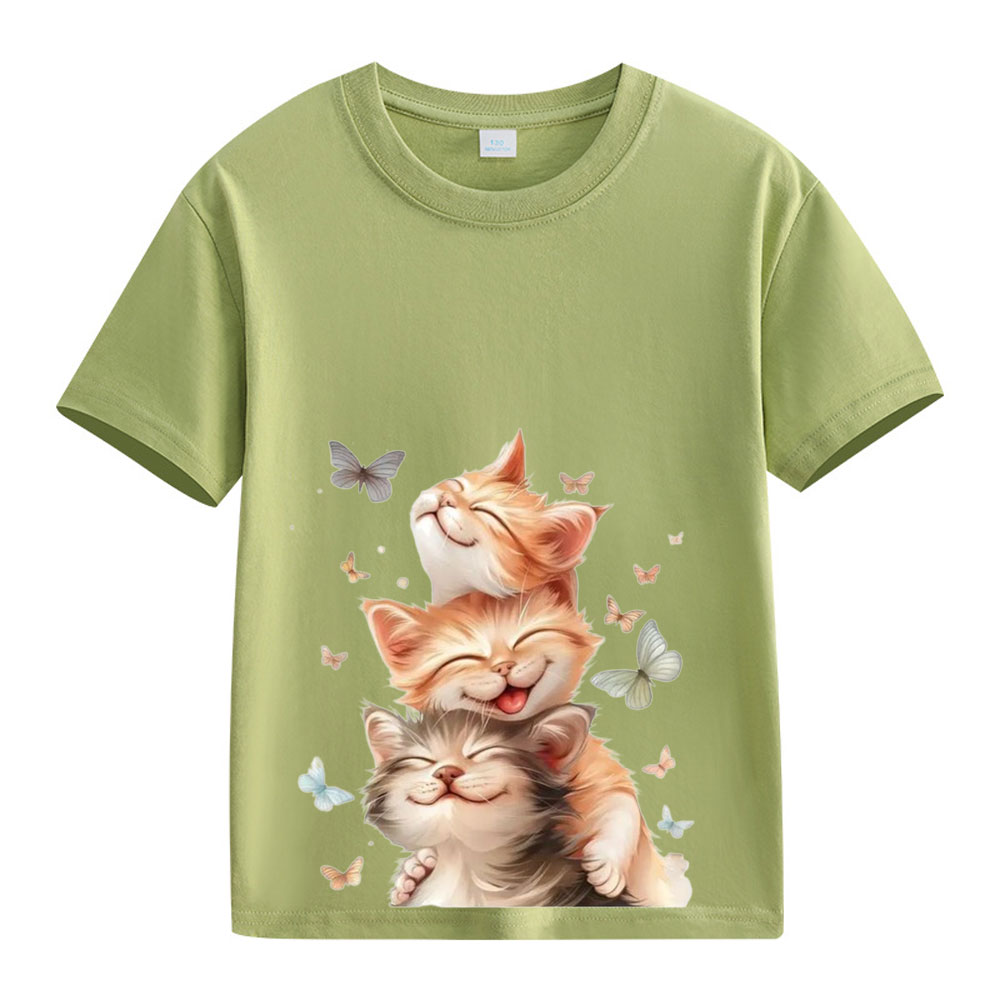 【2Y-13Y】Smiling Kittens & Butterflies Toddler T-Shirt