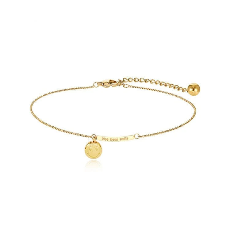 STYLISH AND SEXY 18K GOLD PLATED SMILE ANKLET