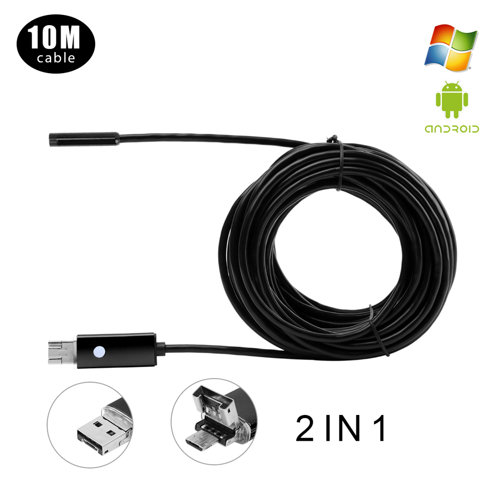 10m 8mm Newest 2IN1 Android and PC 2.0MP HD 720P Endoscope -104665, Black, 501 Original
10m 8mm Newest 2IN1 Android and PC 2.0MP HD 720P Endoscope -104665, Black, 501 Original