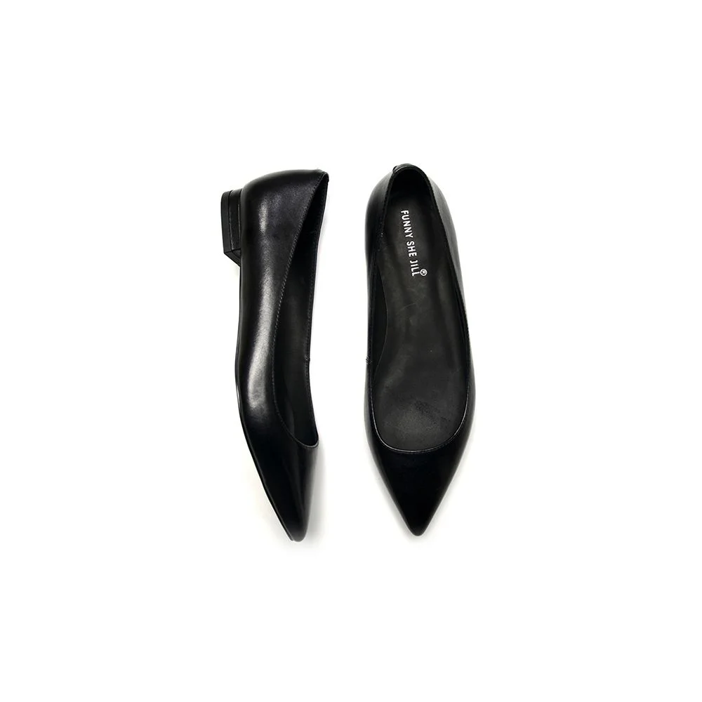 Classic Genuine Leather Pointed Toe Flats For Women Nicepairs