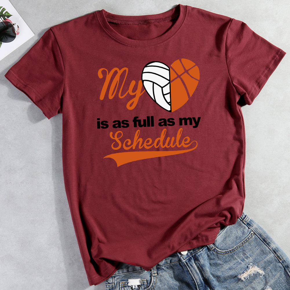 My Heart Is As Full As My Schedule Basketball And Volleyball T-shirt Tee-013599-Guru-buzz