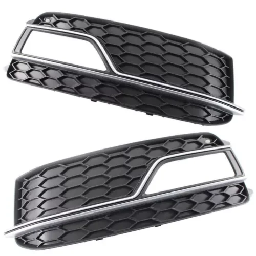 Dronehint 2Pcs Front Bumper Fog Light Lamp Mesh Grille Fit For Audi 2013-2015 S5 A5 S-line (For: Audi Sport) Parts
