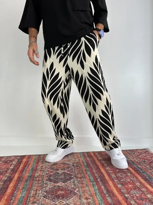 Men's Leaf Print Casual Pants