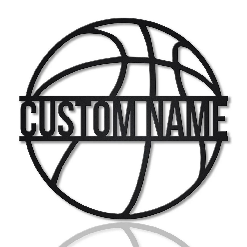 Personalized Basketball Metal Wall Art Custom Name Sign Decor Home