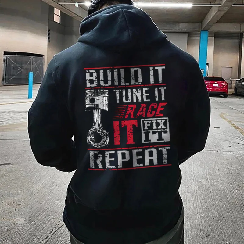 Build It Tune It Race It Fix It Repeat Hoodie - Devcarry