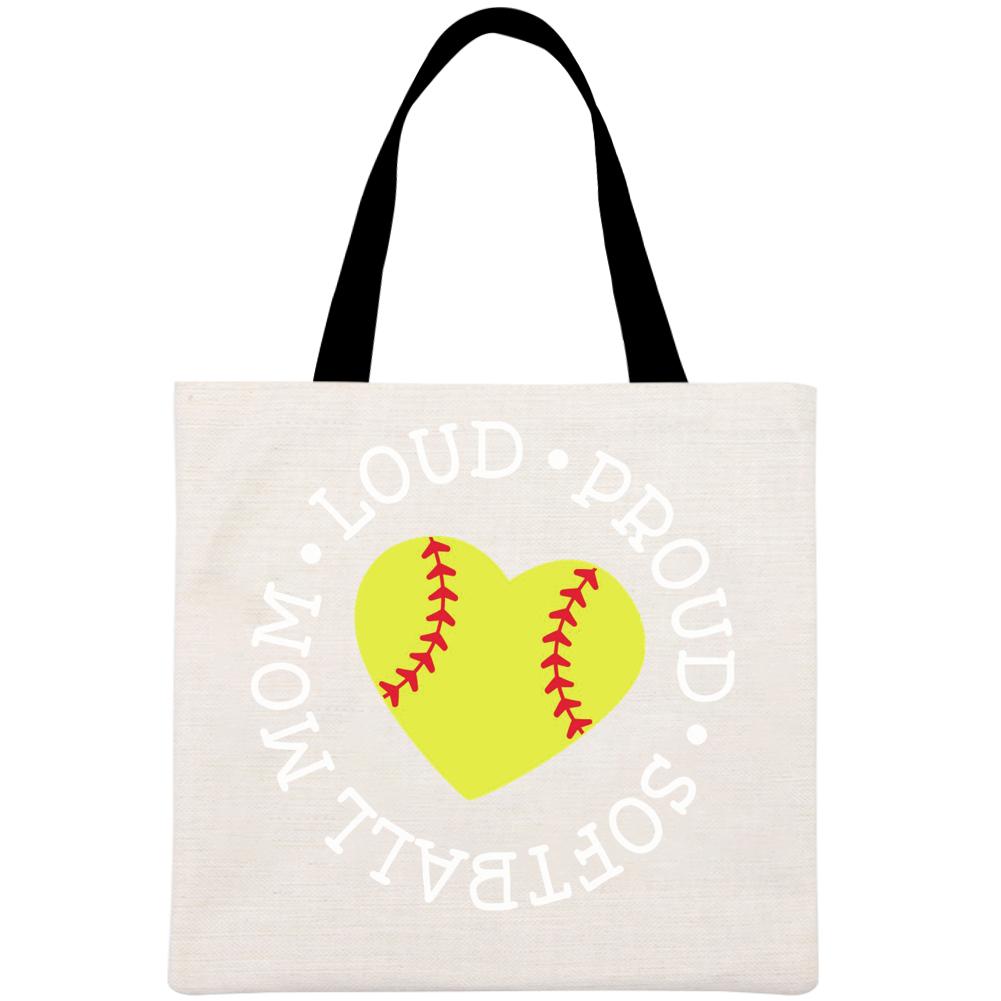 softball mom Printed Linen Bag-Guru-buzz