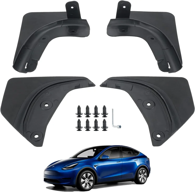 Mud Flaps Compatible with Tesla Model Y Splash Guard Accessories No Drilling Required Black