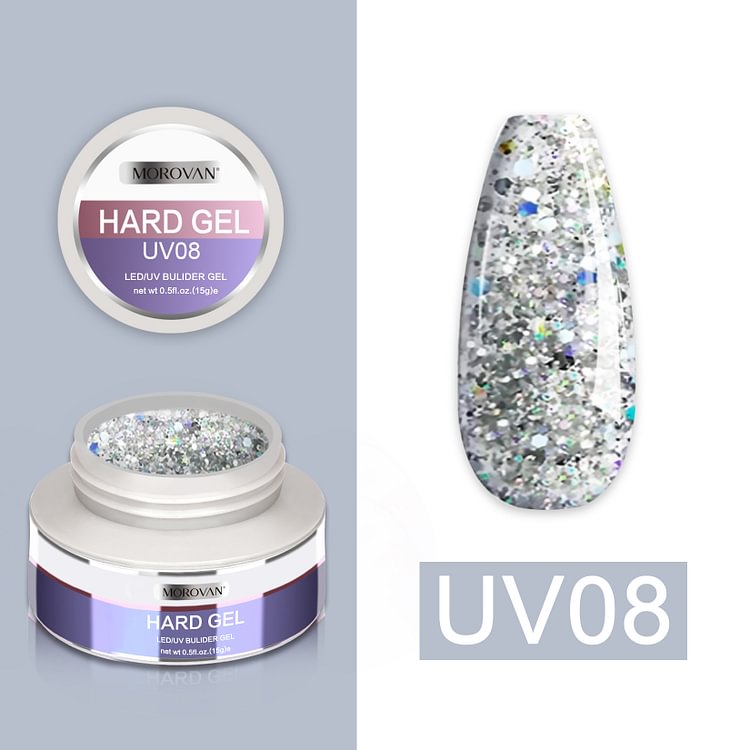 Morovan Sliver/Multicolor Glitter UV GEL Builder Gel UV008