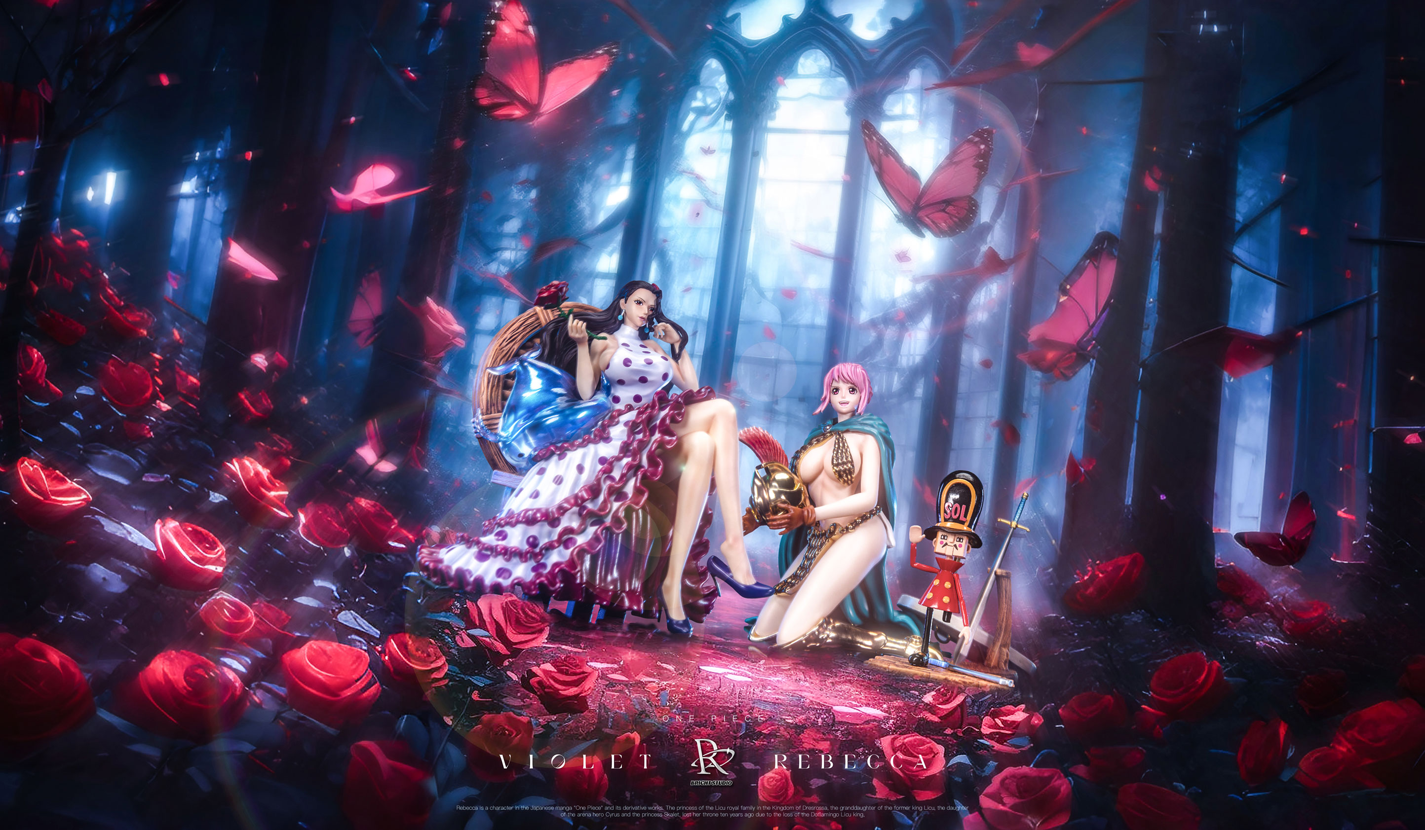 POP Scale Viola & Rebecca & Kyros ONE PIECE Statue Bright Studio