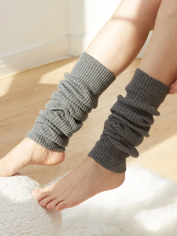 Knitted Solid Color Leg Warmers Accessories